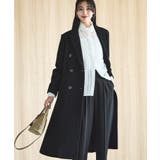 ブラック(BL) | 【日本生地】フレアチェスターコート | RUIRUE BOUTIQUE