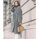 グレー(GY) | 【日本生地】ウールモヘアブレンドヘアリーコクーンコート | RUIRUE BOUTIQUE