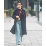 ダークネイビー(NE) | 【日本生地】ウールモヘアブレンドヘアリーコクーンコート | RUIRUE BOUTIQUE