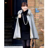 シルバーグレー(G) | フォックスファー付きケープコート | RUIRUE BOUTIQUE