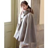 シナモンベージュ(T) | フォックスファー付きケープコート | RUIRUE BOUTIQUE