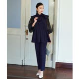 ボウタイ付きオーガンジースリーブタックフレアトップス&スリムテーパードパンツ | RUIRUE BOUTIQUE | 詳細画像15
