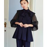 ボウタイ付きオーガンジースリーブタックフレアトップス&スリムテーパードパンツ | RUIRUE BOUTIQUE | 詳細画像16