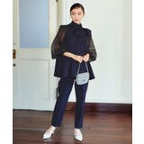ボウタイ付きオーガンジースリーブタックフレアトップス&スリムテーパードパンツ | RUIRUE BOUTIQUE | 詳細画像19