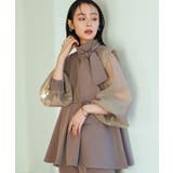 ボウタイ付きオーガンジースリーブタックフレアトップス&スリムテーパードパンツ | RUIRUE BOUTIQUE | 詳細画像6