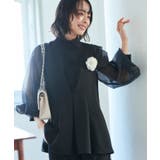 ボウタイ付きオーガンジースリーブタックフレアトップス&スリムテーパードパンツ | RUIRUE BOUTIQUE | 詳細画像8