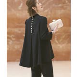 ブラック(BL) | バックパールフレアトップス＆テーパードパンツセットアップ | RUIRUE BOUTIQUE