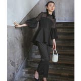 ボリュームスリーブペプラムトップス＆テーパードパンツセットアップ | RUIRUE BOUTIQUE | 詳細画像7 
