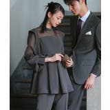 スリットスリーブペプラムトップス&テーパードパンツセットアップ | RUIRUE BOUTIQUE | 詳細画像1
