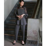 スリットスリーブペプラムトップス&テーパードパンツセットアップ | RUIRUE BOUTIQUE | 詳細画像2