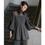 スリットスリーブペプラムトップス&テーパードパンツセットアップ | RUIRUE BOUTIQUE | 詳細画像7