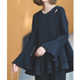 ダブルフレアペプラムルトップス＆パンツセットアップ | RUIRUE BOUTIQUE | 詳細画像6 