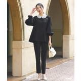 2WAYレース襟付きペプラムトップス&テーパードパンツセットアップ | RUIRUE BOUTIQUE | 詳細画像7