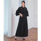 ブラック(BL) | シアーカットジャカードコンビパンツドレス | RUIRUE BOUTIQUE