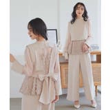バックリボントップス&ペプラムオールインワンセットアップ | RUIRUE BOUTIQUE | 詳細画像1