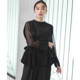 ブラック(BL) | バックリボントップス&ペプラムオールインワンセットアップ | RUIRUE BOUTIQUE