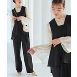 華やぎセットアップドレス シアーカットジャカードトップス&セミワイドパンツ | RUIRUE BOUTIQUE | 詳細画像1
