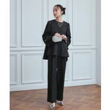 華やぎセットアップドレス シアーカットジャカードトップス&セミワイドパンツ | RUIRUE BOUTIQUE | 詳細画像4
