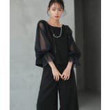 ブラック(BL) | バックコンシャストップス＆タックワイドパンツドレス | RUIRUE BOUTIQUE