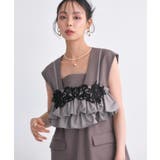 モカ(PBR) | ベスト＆ビスチェ＆スリットパンツ3ピースセット | RUIRUE BOUTIQUE