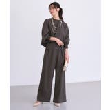 チャコールグレー(DGY) | ケープリボンラップワイドパンツセットアップ | RUIRUE BOUTIQUE