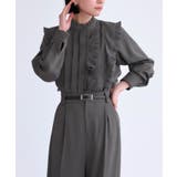 チャコールグレー(DGY) | フェミニンプリーツフリルワイドセットアップ | RUIRUE BOUTIQUE