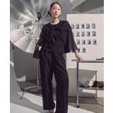 ブラック(BL) | アシンメトリーリボントップスセットアップ | RUIRUE BOUTIQUE