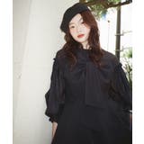ブラック(BL) | リボンペプラムセットアップ | RUIRUE BOUTIQUE