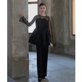 ブラック(BL) | ビスチェ風切り替えジャカードセットアップ | RUIRUE BOUTIQUE