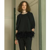 ブラック(BL) | フェザートリム オケージョンセットアップ | RUIRUE BOUTIQUE