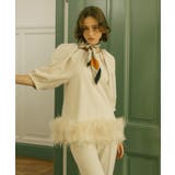 エクリュ(WH) | フェザートリム オケージョンセットアップ | RUIRUE BOUTIQUE
