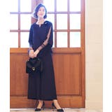 ネイビー(NE) | レーススリーブトップスセットアップ | RUIRUE BOUTIQUE