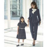 ネイビー(NE) | ノーカラーウエストタックペプラムパンツスーツ3点セット | RUIRUE BOUTIQUE