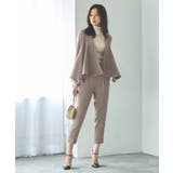 ノーカラーフレアーペプラムパンツスーツ | RUIRUE BOUTIQUE | 詳細画像21 