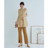 イエロー×マスタード(DYE) | カラーツイードジレ＆スリムストレートパンツスーツ | RUIRUE BOUTIQUE