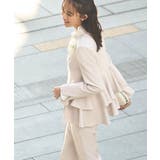 ノーカラーフリルペプラムスリムパンツスーツ | RUIRUE BOUTIQUE | 詳細画像4 