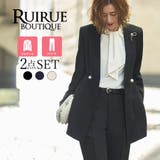 ノーカラーコクーンペプラムスリムパンツスーツ | RUIRUE BOUTIQUE | 詳細画像1 