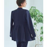 ノーカラーコクーンペプラムスリムパンツスーツ | RUIRUE BOUTIQUE | 詳細画像9 