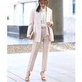 ノーカラーコクーンペプラムスリムパンツスーツ | RUIRUE BOUTIQUE | 詳細画像17 