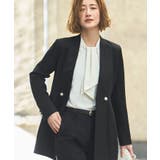 ノーカラーコクーンペプラムスリムパンツスーツ | RUIRUE BOUTIQUE | 詳細画像5 