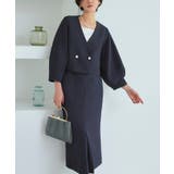 クロップドランタンスリーブジャケット&ロングタイトスカートスーツ | RUIRUE BOUTIQUE | 詳細画像3