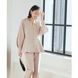 ノーカラードルマンスリーブペプラムパンツスーツ | RUIRUE BOUTIQUE | 詳細画像3