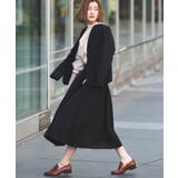 ブラック(BL) | 【洗える ストレッチ】楽ちんベーシックスーツ ノーカラージャケット | RUIRUE BOUTIQUE