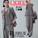 ピークドラペルダブルジャケット＆プリーツトップス＆タックワイドパンツ3点スーツセ… | RUIRUE BOUTIQUE | 詳細画像1 