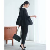 ノーカラーギャザーペプラムスリムパンツスーツ | RUIRUE BOUTIQUE | 詳細画像16 
