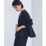 ノーカラーラップペプラムワイドパンツスーツ | RUIRUE BOUTIQUE | 詳細画像12