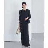 ノーカラーラップペプラムワイドパンツスーツ | RUIRUE BOUTIQUE | 詳細画像16