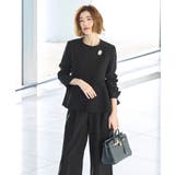 ノーカラーラップペプラムワイドパンツスーツ | RUIRUE BOUTIQUE | 詳細画像5