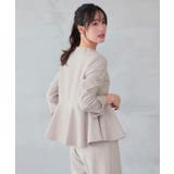 ノーカラーラップペプラムワイドパンツスーツ | RUIRUE BOUTIQUE | 詳細画像7