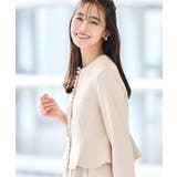 ノーカラーパールペプラムワンピーススーツ | RUIRUE BOUTIQUE | 詳細画像3